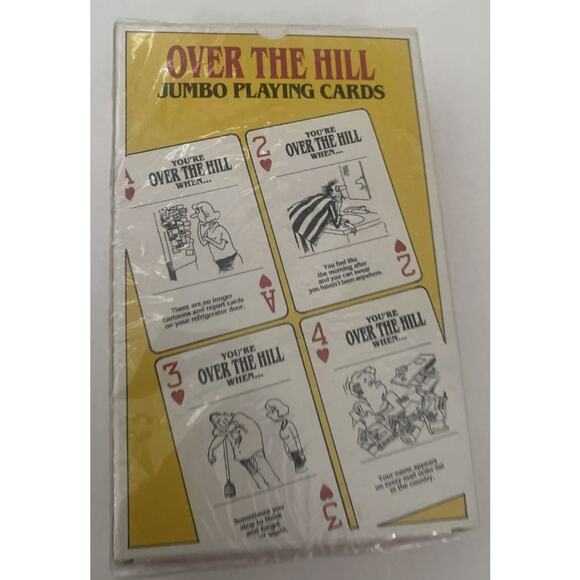 NEW Over the Hills Jumbo Playing Cards Funny Sayings Humor Vintage Deck! - Picture 2 of 2